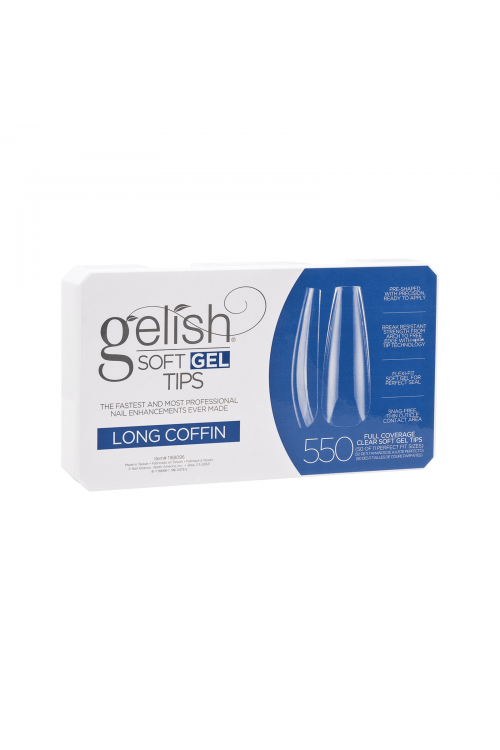 Gelish Soft Gel LONG COFFIN Tips - Συσκ. 550τμχ